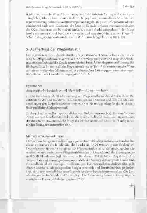 Vorschauseite 5: Akademisierung und Geschlechtersegregation in der Altenpflege