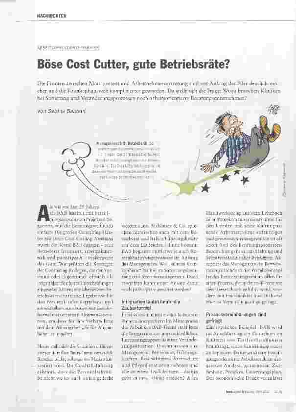 Vorschauseite 1: Böse Cost Cutter, gute Betriebsräte?
