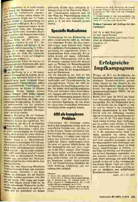 Vorschauseite 2: Prophylaxe von Erkrankungen der Atemwege bei Krippenkindern