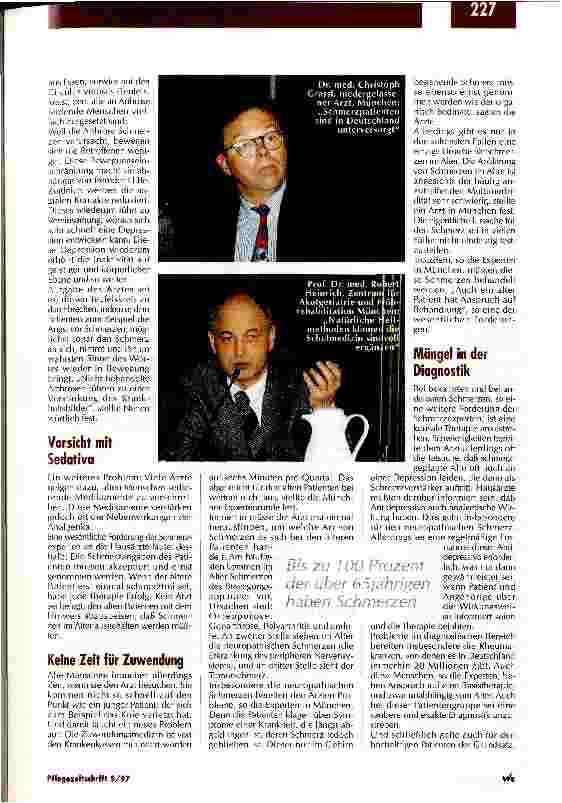 Vorschauseite 2: Alter ist kein Analgetikum Expertenrunde der Grünenthal GmbH