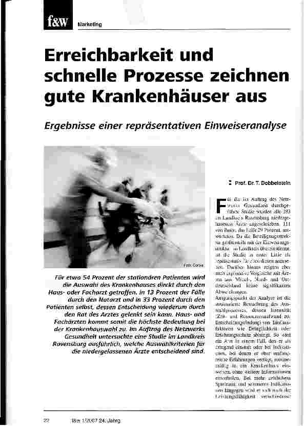 Vorschauseite 1: Erreichbarkeit und schnelle Prozesse zeichnen gute Krankenhäuser aus
