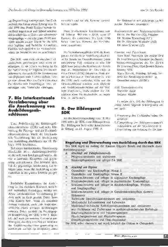 Vorschauseite 4: Die Berufsausbildung im Gesundheitswesen von 1976 - 1996