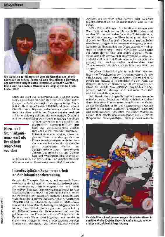 Vorschauseite 2: Immer noch ein Tabu Inkontinenz - ihre Bedeutung im Gesundheitswesen und neueste Therapieformen