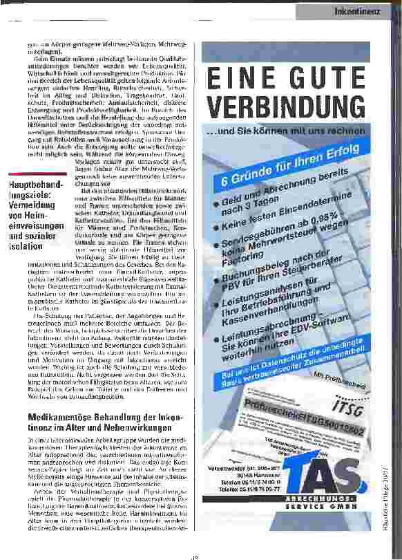 Vorschauseite 3: Immer noch ein Tabu Inkontinenz - ihre Bedeutung im Gesundheitswesen und neueste Therapieformen