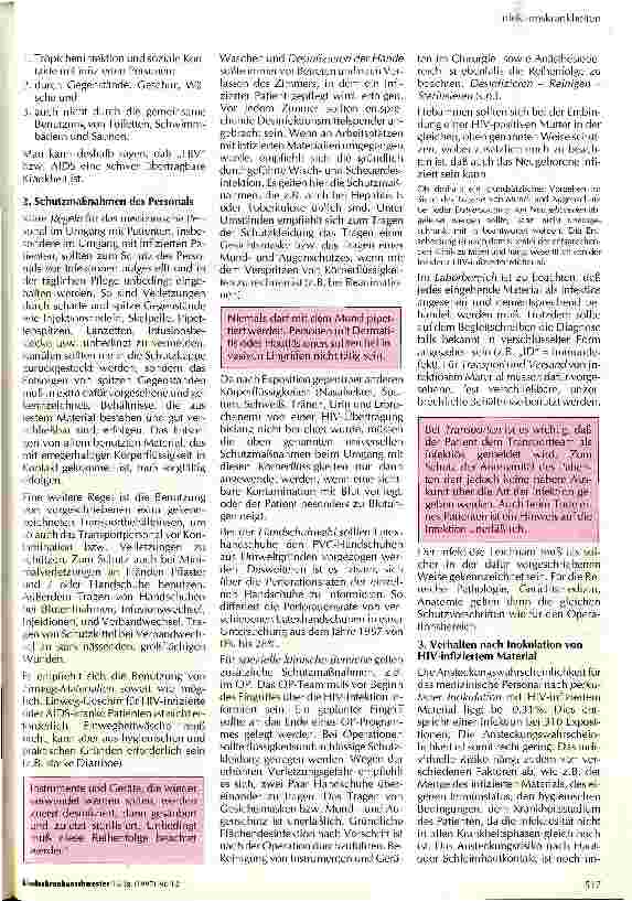 Vorschauseite 2: Die Pflege von Kindern mit HIV-Infektion