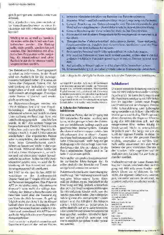 Vorschauseite 3: Die Pflege von Kindern mit HIV-Infektion
