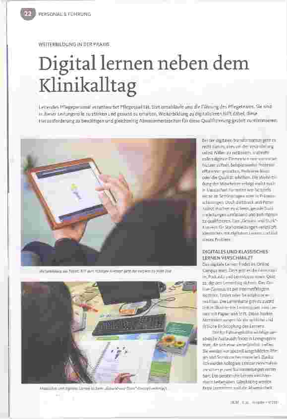 Vorschauseite 1: Digital lernen neben dem Klinikalltag