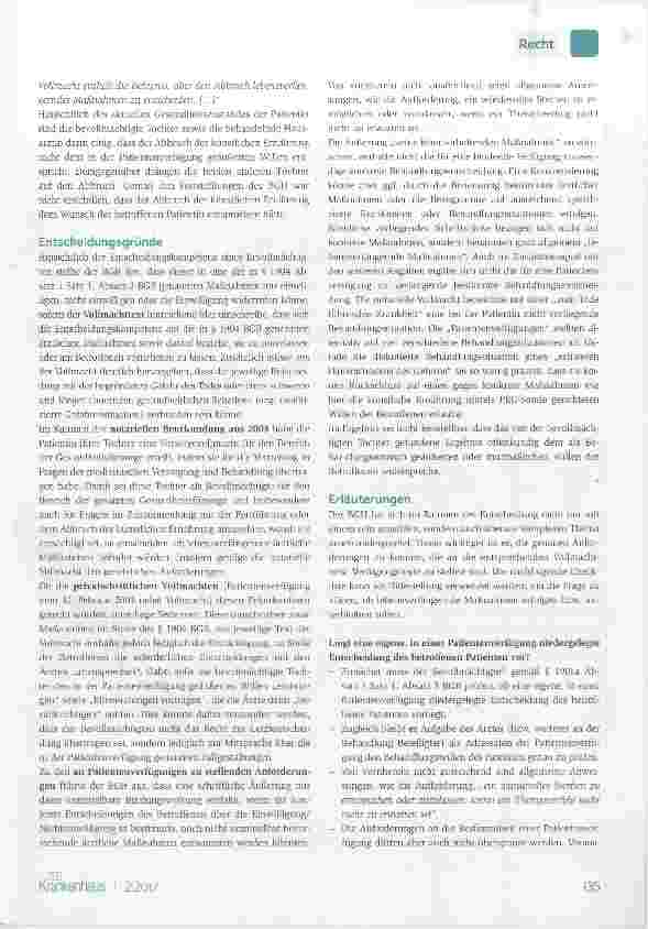 Vorschauseite 2: Konkrete Anforderungen an Patientenverfügungen und Vorsorgevollmachten