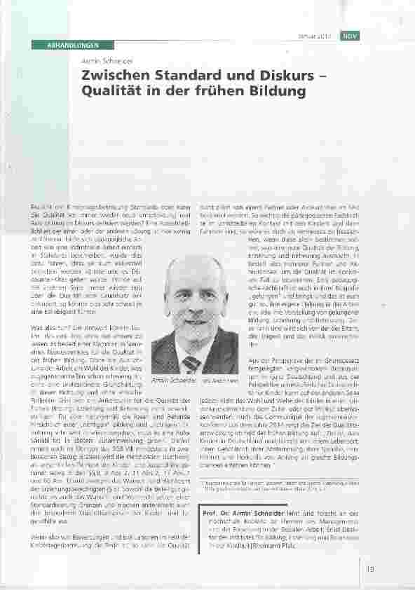 Vorschauseite 1: Zwischen Standard und Diskurs Qualität in der frühen Bildung