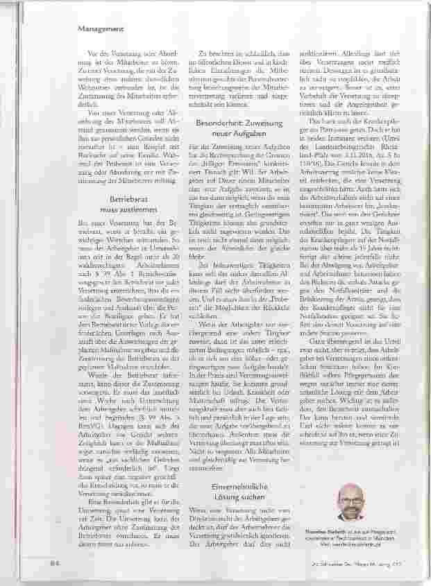 Vorschauseite 3: Ist eine Versetzung rechtens?