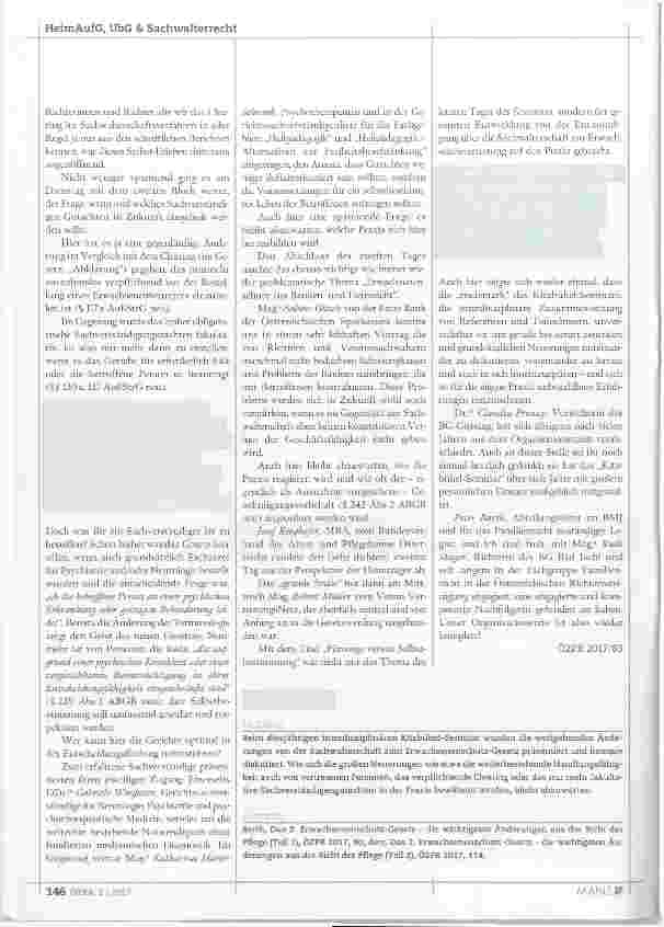 Vorschauseite 3: Das 2. Erwachsenen-Schutzgesetz die wichtigsten Änderungen aus der Sicht der Pflege (Teil 3)