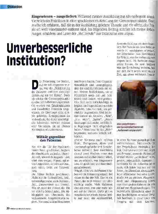 Vorschauseite 1: Unverbesserliche Institution?
