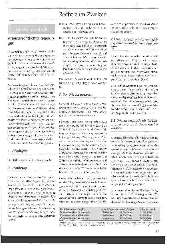 Vorschauseite 1: Recht zum Zweiten Erholungsurlaub