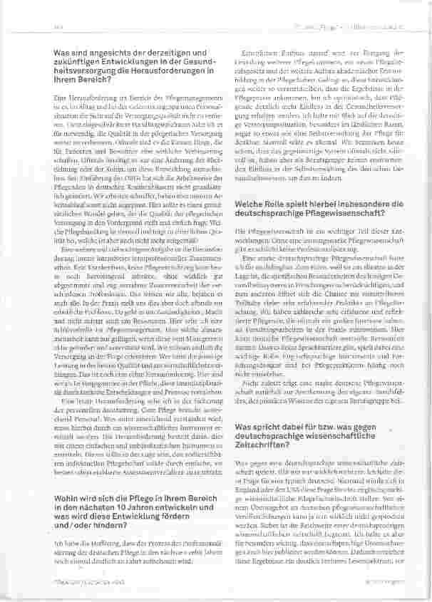 Vorschauseite 2: Pflegewissenschaftler in die Versorgungspraxis besser integrieren