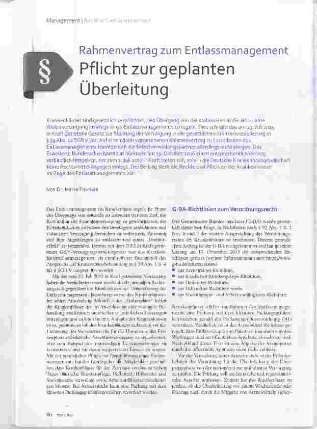 Vorschauseite 1: Pflicht zur geplanten Überleitung