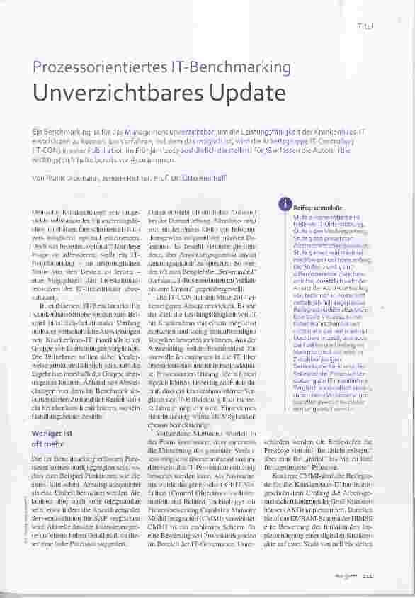 Vorschauseite 2: Prozessorientiertes IT-Benchmarking Unverzichtbares Update