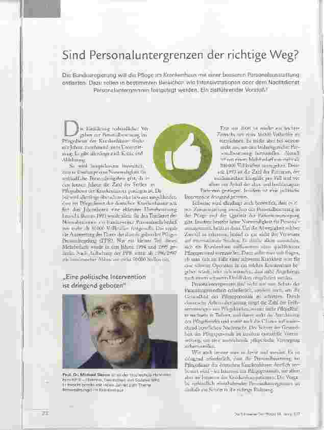 Vorschauseite 1: Sind Personaluntergrenzen der richtige Weg?