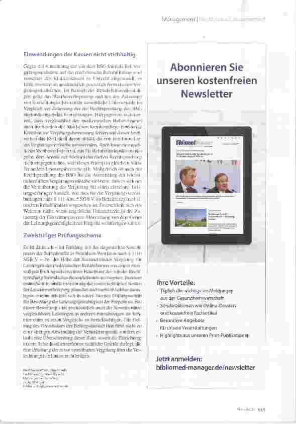 Vorschauseite 4: Leistungsgerechte Entgelte für medizinische Reha