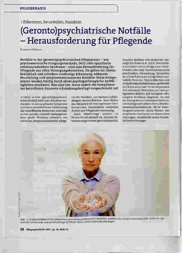 Vorschauseite 1: (Geronto)psychiatrische Notfälle Herausforderung für Pflegende