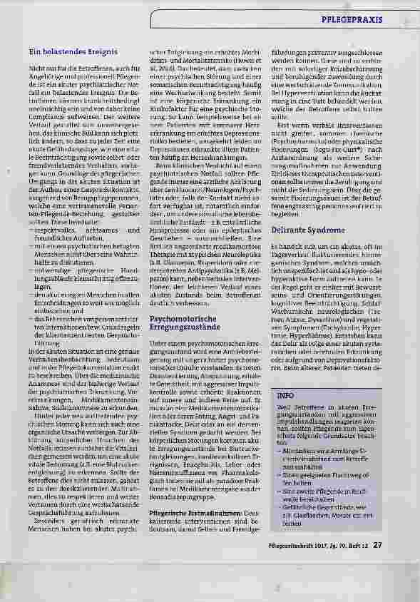 Vorschauseite 2: (Geronto)psychiatrische Notfälle Herausforderung für Pflegende