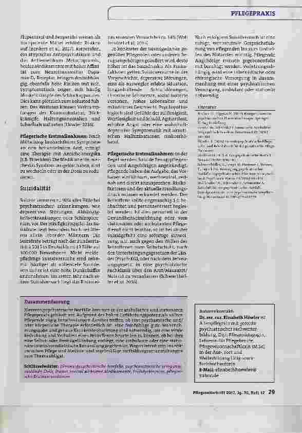 Vorschauseite 4: (Geronto)psychiatrische Notfälle Herausforderung für Pflegende