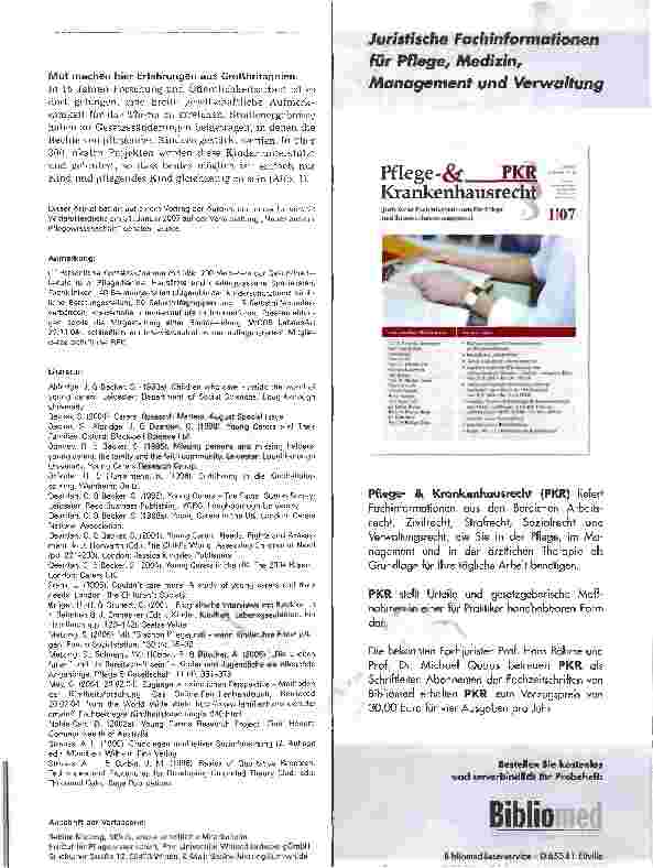 Vorschauseite 6: Pflegende Kinder und Jugendliche - Die Familie zusammenhalten