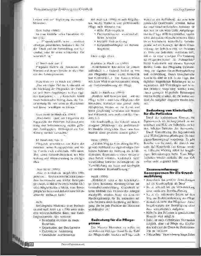 Vorschauseite 2: Ausbildung Krankenpflege: Voraussetzungen zur Einführung von Kinästhetik