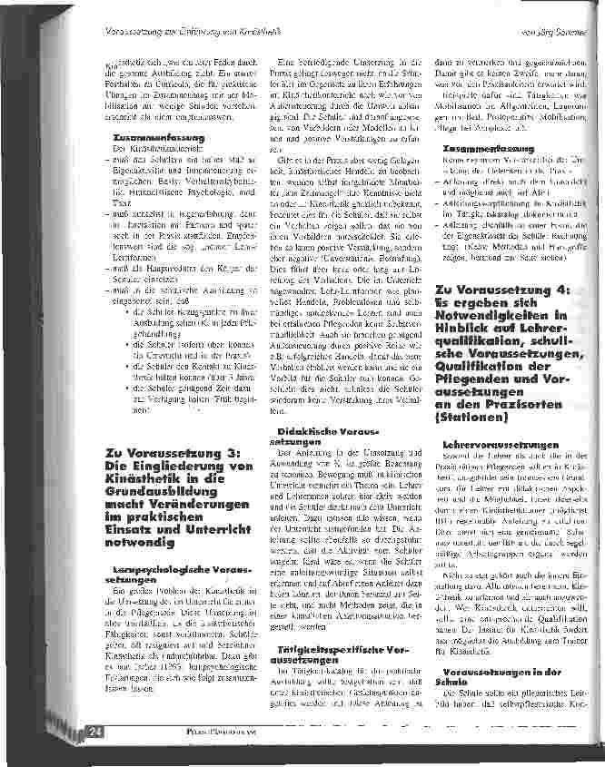 Vorschauseite 4: Ausbildung Krankenpflege: Voraussetzungen zur Einführung von Kinästhetik
