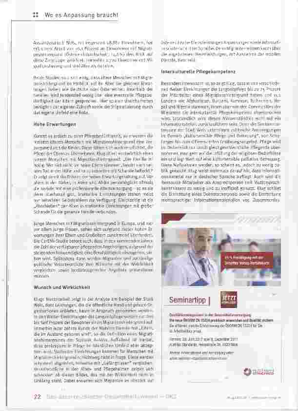 Vorschauseite 2: Migration und Pflege im Alter