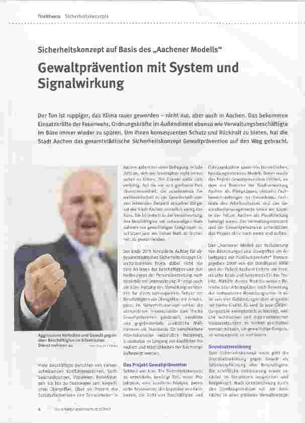 Vorschauseite 1: Gewaltprävention mit System und Signalwirkung