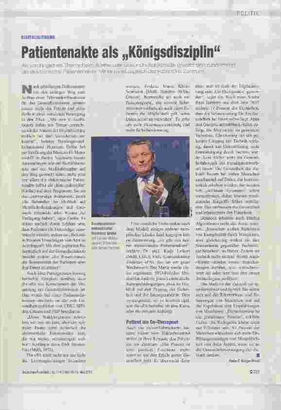 Vorschauseite 1: Patientenakte als „Königsdisziplin“