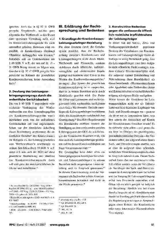 Vorschauseite 3: Sozialgerichtsbarkeit und gesetzliche Krankenversicherung: ein Spannungsverhältnis im Wettbewerbsrecht?