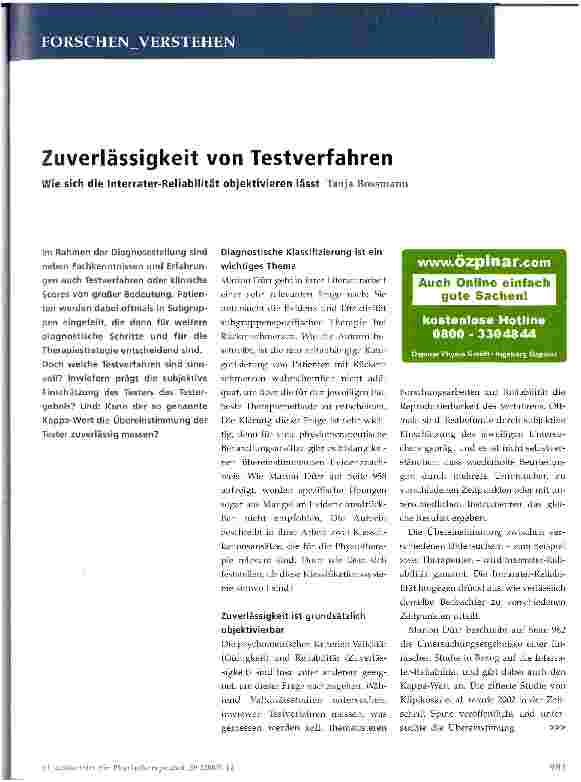 Vorschauseite 1: Zuverlässigkeit von Testverfahren