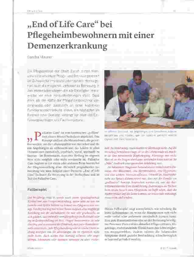 Vorschauseite 1: „ End of Life Care“ bei Pflegeheimbewohnern mit einer Demenzerkrankung