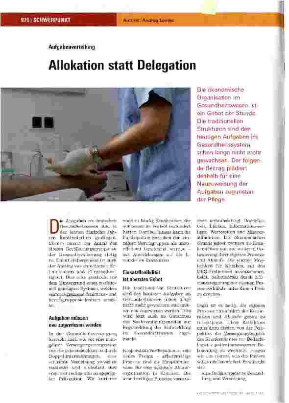 Vorschauseite 1: Allokation statt Delegation