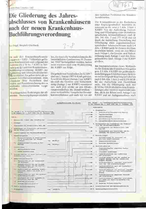 Vorschauseite 1: Die Gliederung des Jahresabschlusses von Krankenhäusern nach der neuen Krankenhaus-Buchführungsverordnung