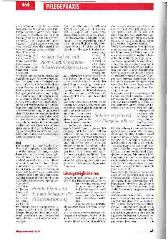 Vorschauseite 6: Die Nähe zum Patienten kann angst machen Sexualität - Tabu in der Pflege