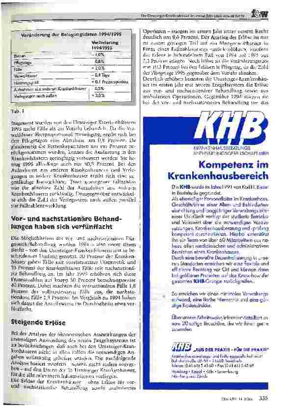 Vorschauseite 2: Die Umsteiger-Krankenhäuser im ersten Jahr unter neuem Recht Die ersten Ergebnisse der Begleitforschung zur BPflV 1995