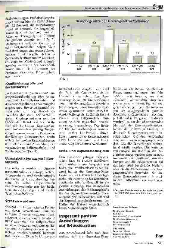 Vorschauseite 4: Die Umsteiger-Krankenhäuser im ersten Jahr unter neuem Recht Die ersten Ergebnisse der Begleitforschung zur BPflV 1995