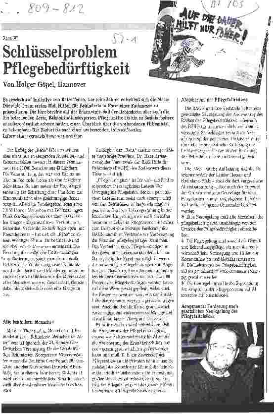 Vorschauseite 1: Schlüsselproblem Pflegebedürftigkeit