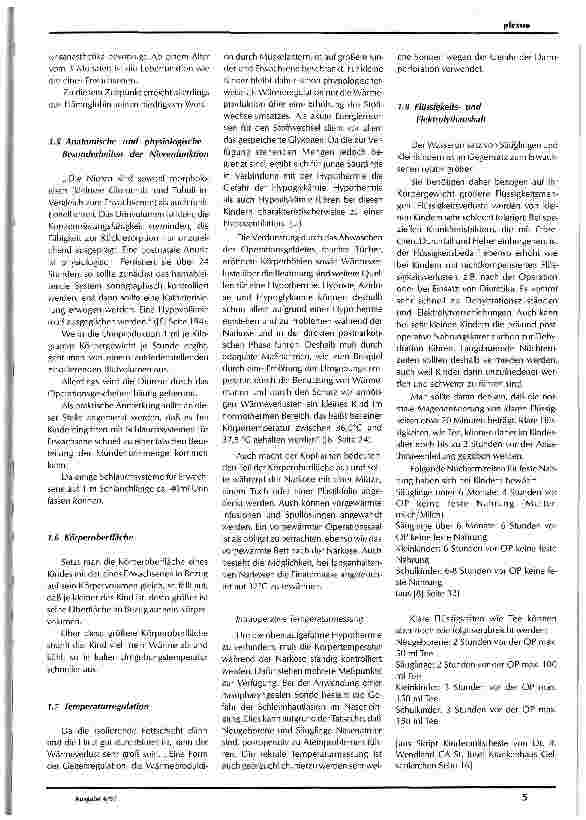 Vorschauseite 3: Spezielle anatomische, physiologische, psychologische und apparative Besonderheiten bei Kindernarkosen