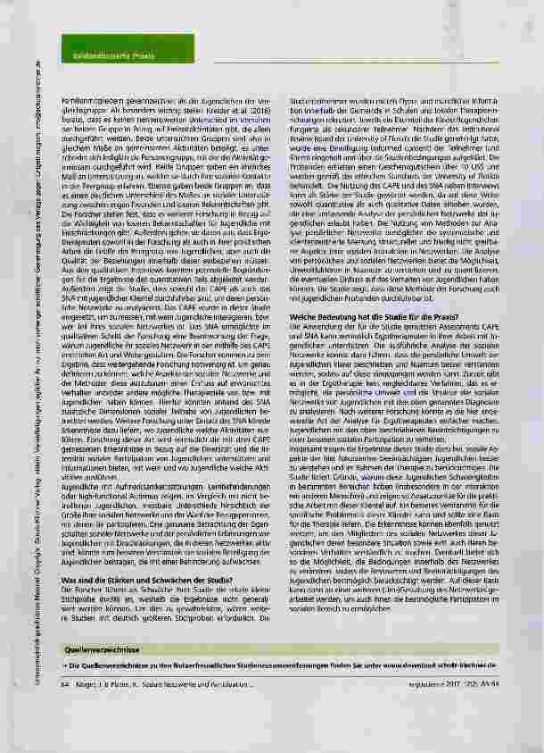 Vorschauseite 2: Soziale Netzwerke und Partizipation von Jugendlichen mit Lern-, Aufmerksamkeitsund Autismus Spektrum Störung