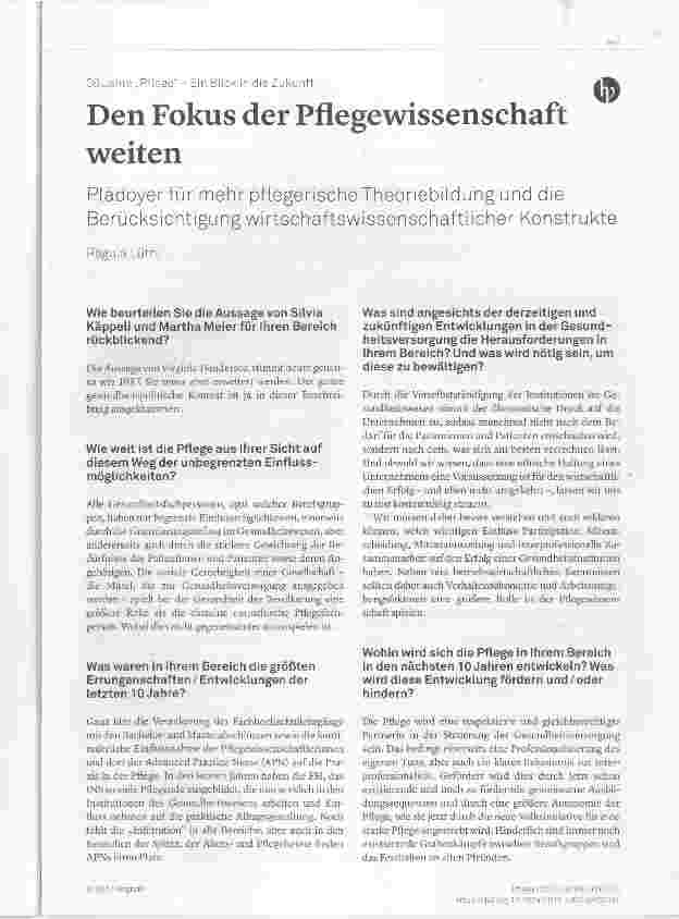 Vorschauseite 1: Den Fokus der Pflegewissenschaft weiten