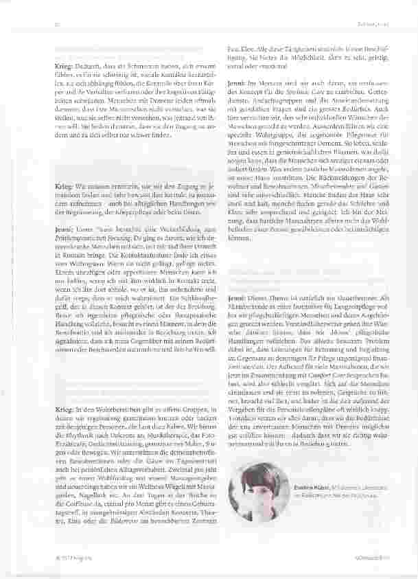 Vorschauseite 2: Haltung und Beziehung Ein Gespräch über Comfort von Demenzbetroffenen