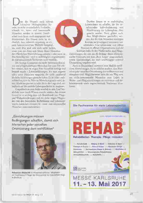 Vorschauseite 2: Pflegeeinrichtungen für Homosexuelle?