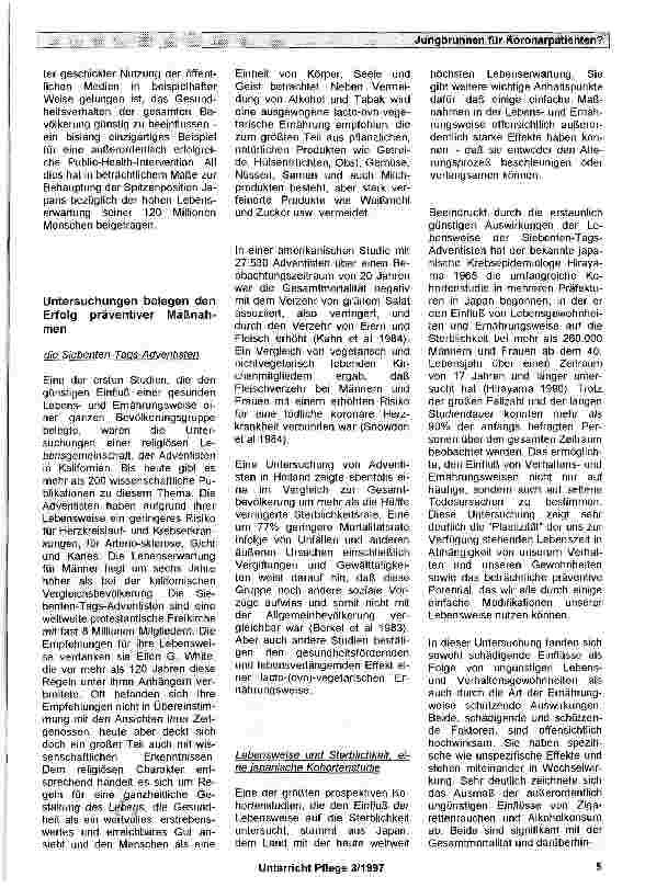 Vorschauseite 3: Jungbrunnen für Koronarpatienten?