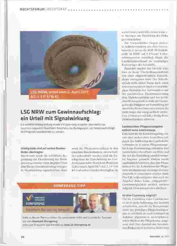 Vorschauseite 1: LSG NRW zum Gewinnaufschlag: ein Urteil mit Signalwirkung