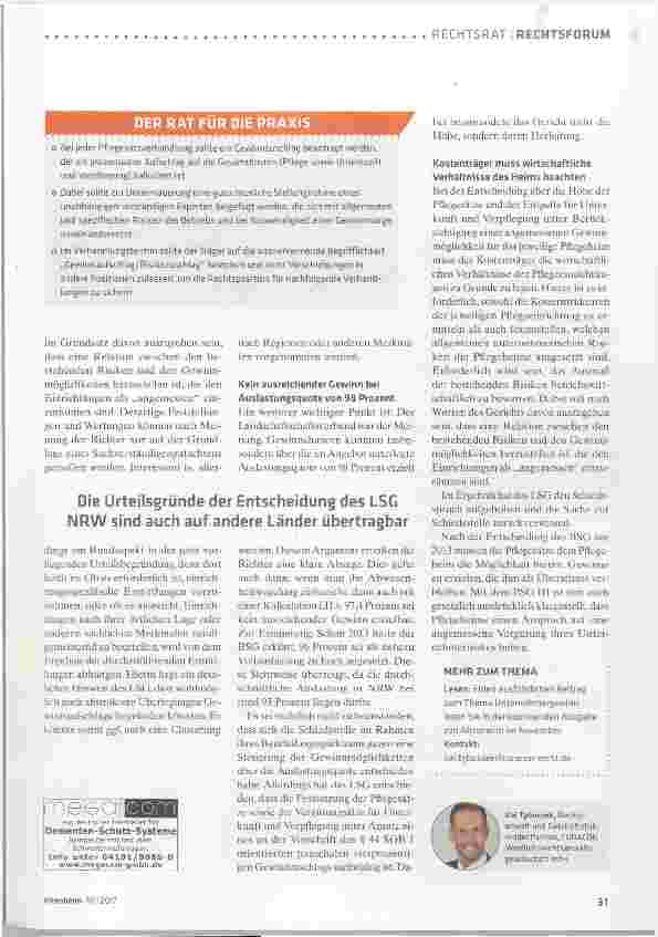 Vorschauseite 2: LSG NRW zum Gewinnaufschlag: ein Urteil mit Signalwirkung