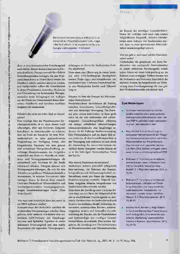 Vorschauseite 2: Forschungsfelder Hand in Hand erschließen Praxisbasierte Forschungsnetzwerke (Teil 1)