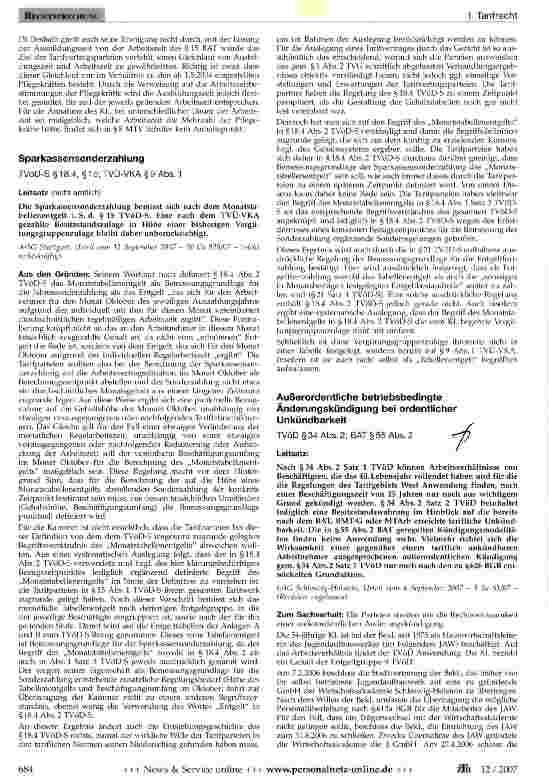 Vorschauseite 3: Wöchentliche Ausbildungszeit nach Kündigung der Arbeitszeitvorschriften des BAT